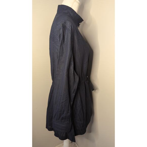 Adam Lippes anorak utility double zip drawstring waist navy jacket lg - Picture 4 of 12